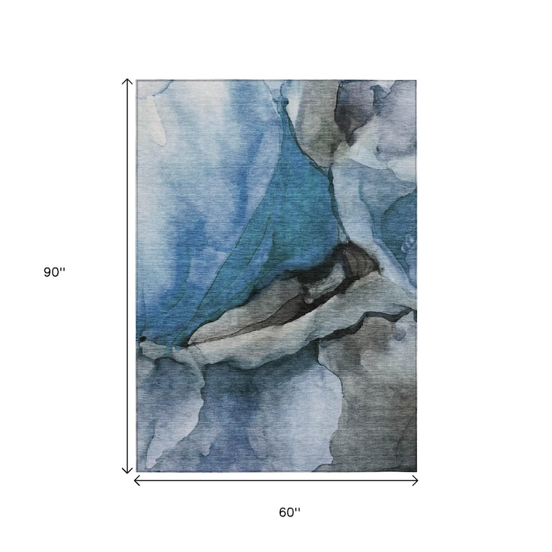 HomeRoots Abstract Transitional Rectangle Outdoor Rug