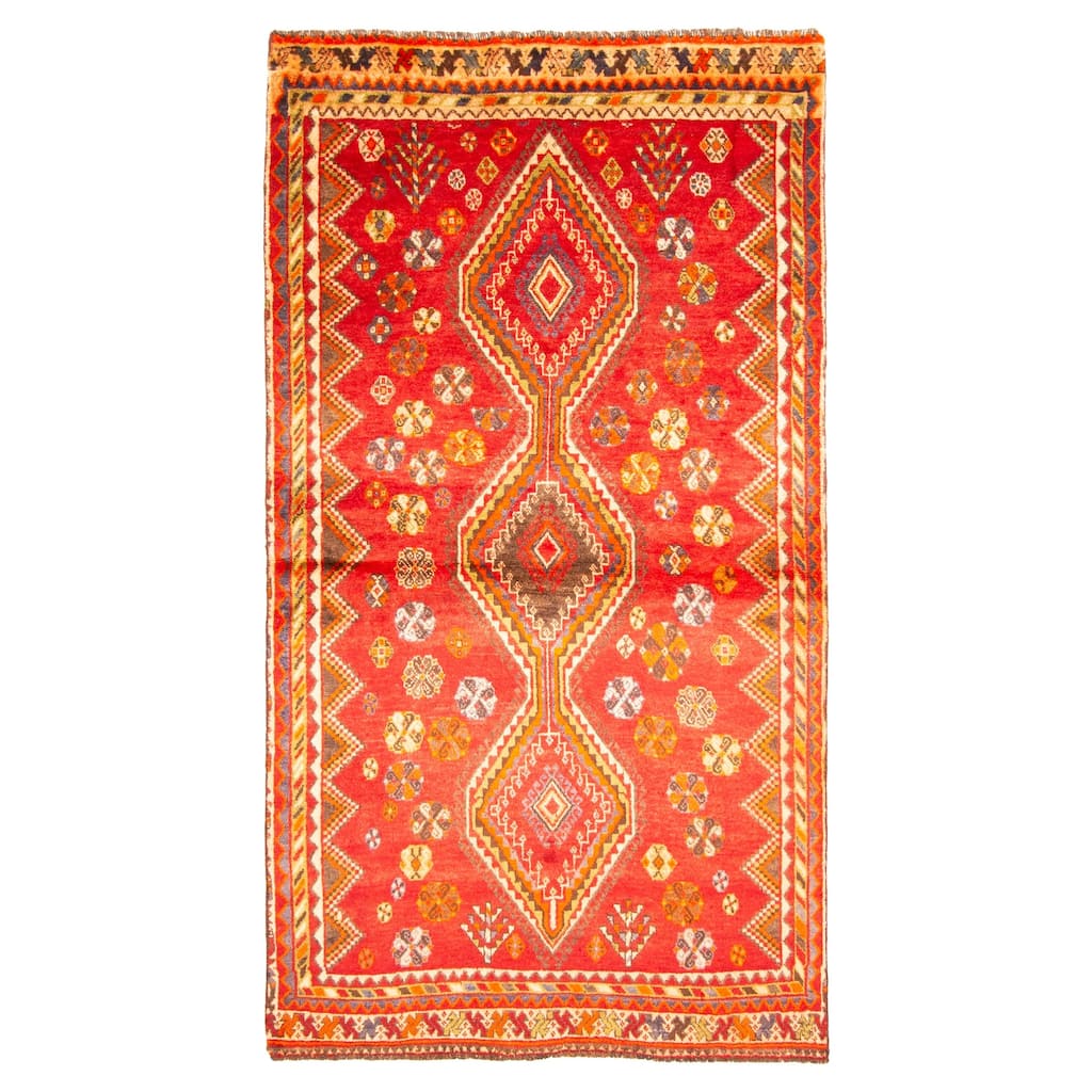 ECARPETGALLERY Hand-knotted Melis Vintage Red Wool Rug - 4'2 x 7'10