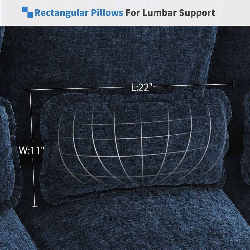 6-seat U-shaped Sectional Sofa, Sleeper Sectional with Waist Pillows for Living Room, Apartment