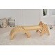 preview thumbnail 7 of 11, Maple - Wood Small Triangle Climbing Set with Ladder Slide and Rocker - Natural