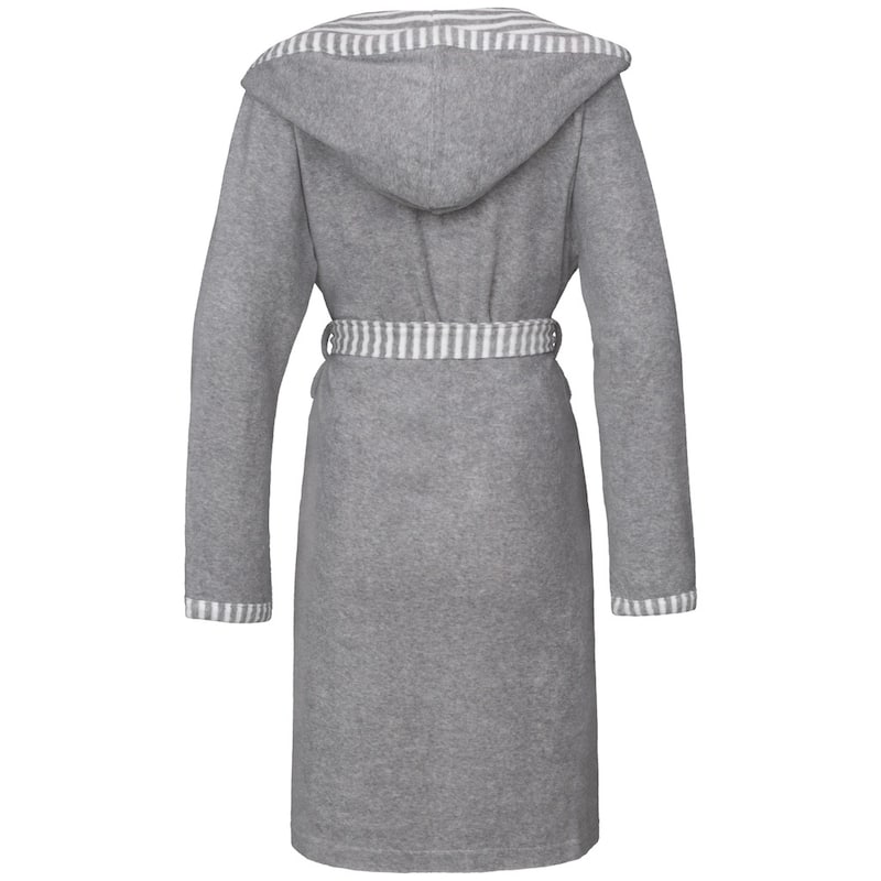 VOSSEN 'Juno' Striped Detailed Hooded Women's Robe
