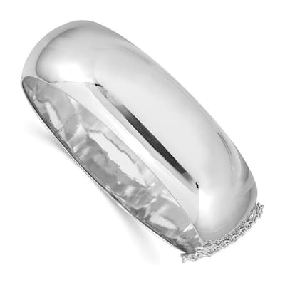 Curata 925 Sterling Silver 7.25" 20mm High Polish Hinged Bangle Bracelet