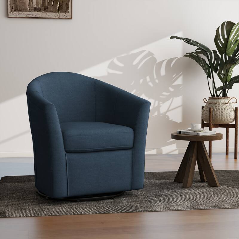 Swivel Accent Chair with Metal Base - 30.7"W x 29.9"H x 27.5"D - Blue