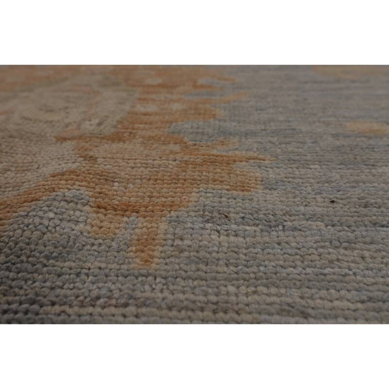 Blue Oushak Turkish Area Rug Handmade Vegetable Dye Wool Carpet - 7'10"x 10'0"