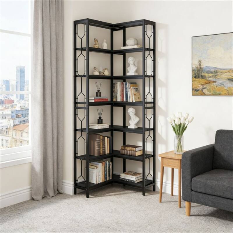 Plant Rack, Corner BookshelF, Vertical BookshelF, Display Rack - Black