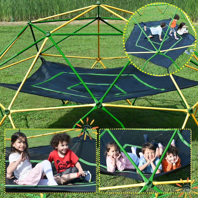 13ft Geometric Dome Climber Play Center with Rust & Uv Resistant, Supporting 1000lbs, Kids Jungle Gym Playground Indoor/Outdoor