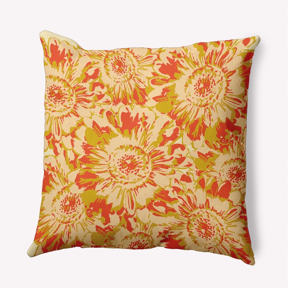 Big Flowers Decorative Throw Pillow
