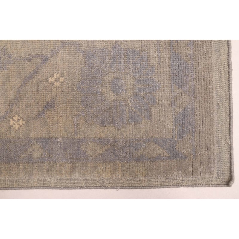 ECARPETGALLERY Hand-knotted Modern Oushak Grey, Light Denim Blue Wool Rug - 8'0 x 10'1