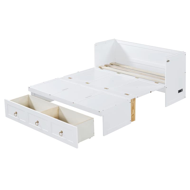 Full Size Murphy Bed with USB Port and a Large Drawer