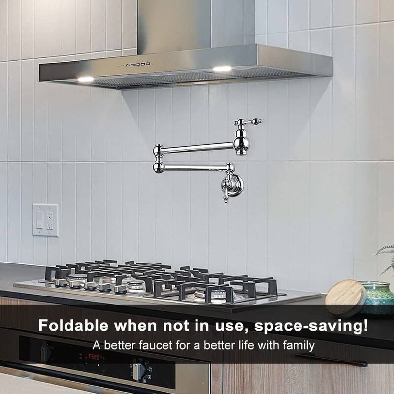 WOWOW Wall Mounted Pot Filler Faucet with Double Joints