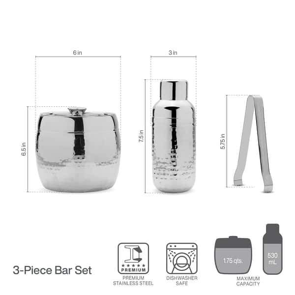 Mikasa 3-Piece Hammered Bar Set