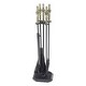 preview thumbnail 1 of 8, Achla Designs Westford Fireplace Set of 4 Tools, 30.5 Inch Tall, Antique Brass and Black Antique Brass and Black