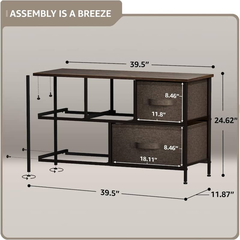 Dresser w/ 5 Drawers Furniture Storage Chest for Home, Bedroom