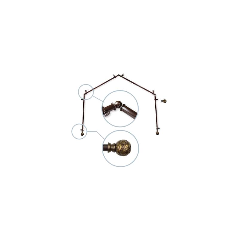 Luxury Curtain Rods & Hardware - Adjustable Telescoping Rods, Stylish Finials - Home Decor - M