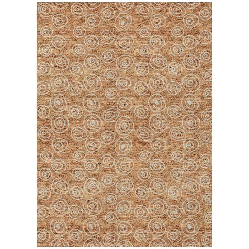 Machine Washable Indoor/ Outdoor Chantille Contemporary Bubbles Rug
