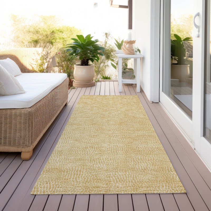 Machine Washable Indoor/ Outdoor Solid Modern Chantille Rug