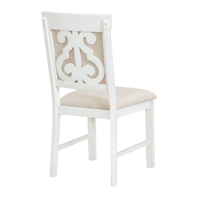 5-Piece Retro Dining Set, Extendable Table and 4 Upholstered Chairs