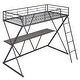 preview thumbnail 6 of 7, Twin Size Loft Bed with Rectangle Desk, Ladder & Full-Length Guardrails, X-Shaped Premium Steel Frame, Teens & Kids' Furniture