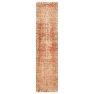 ECARPETGALLERY Hand-knotted Antalya Vintage Copper Wool Rug - 3'1 x 13'7