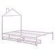 preview thumbnail 27 of 43, Full Size House Shaped Metal Platform Bed with Drawers