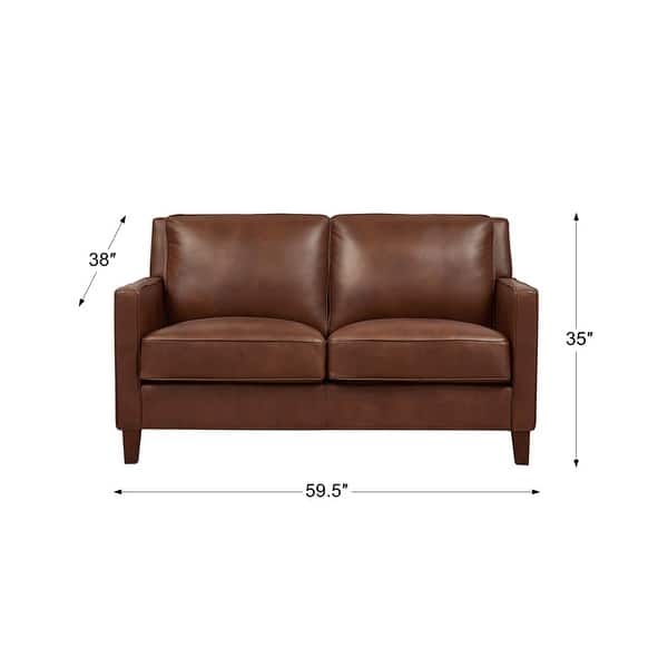 dimension image slide 1 of 2, Hydeline Ashby Top Grain Leather Sofa Sets, Sofa and Chair - Sofa, Chair