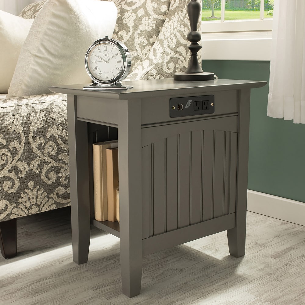 AFI Nantucket Chair Side Table with Built-in Charger