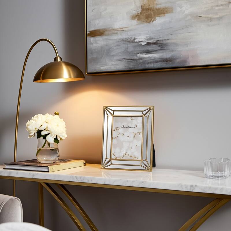 Polyresin Decorative Geometric Border Photo Frame Modern Accent Design - 8" x 1" x 10"