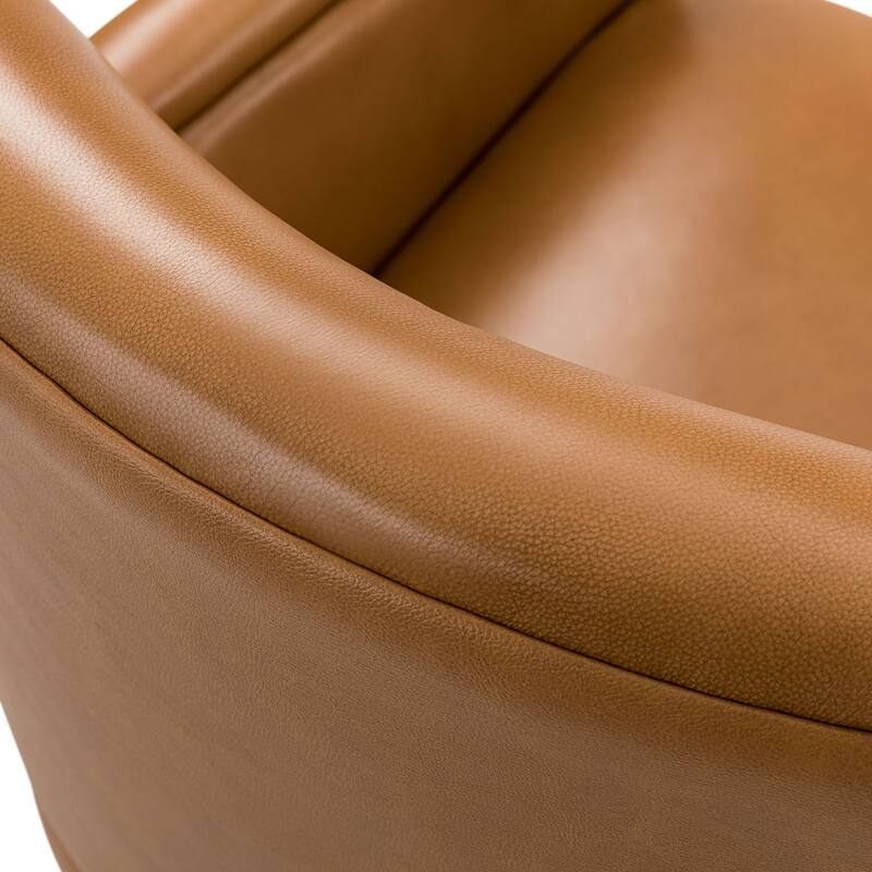 Pascual Classic Genuine Leather Swivel Chair With Nailhead Trim Arm Set of 2 by HULALA HOME