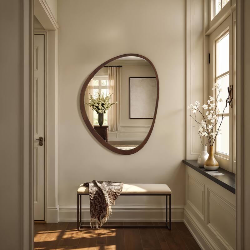 Renwil Borago 46" H x 36" W Wall Mirror, Brown
