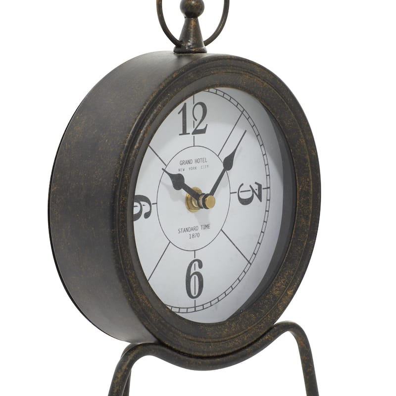Metal Standing Stopwatch Clock - Brown - Roche River Decor