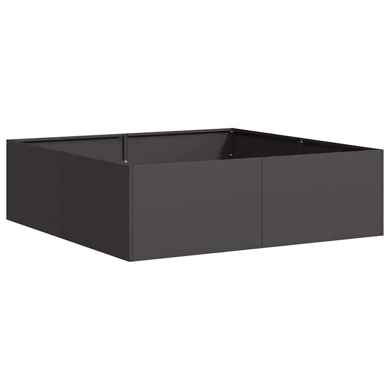 vidaXL Planter Black Cold-rolled Steel Large Decorative Inlays Planter - 39.4 x 39.4 x 11.8 in