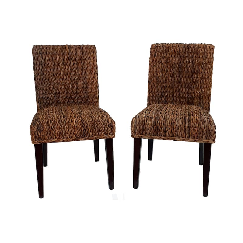 Woven Rattan Dining Chair Set of 2