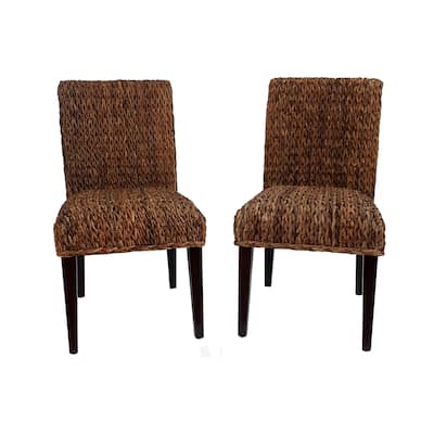 Woven Rattan Dining Chair Set of 2