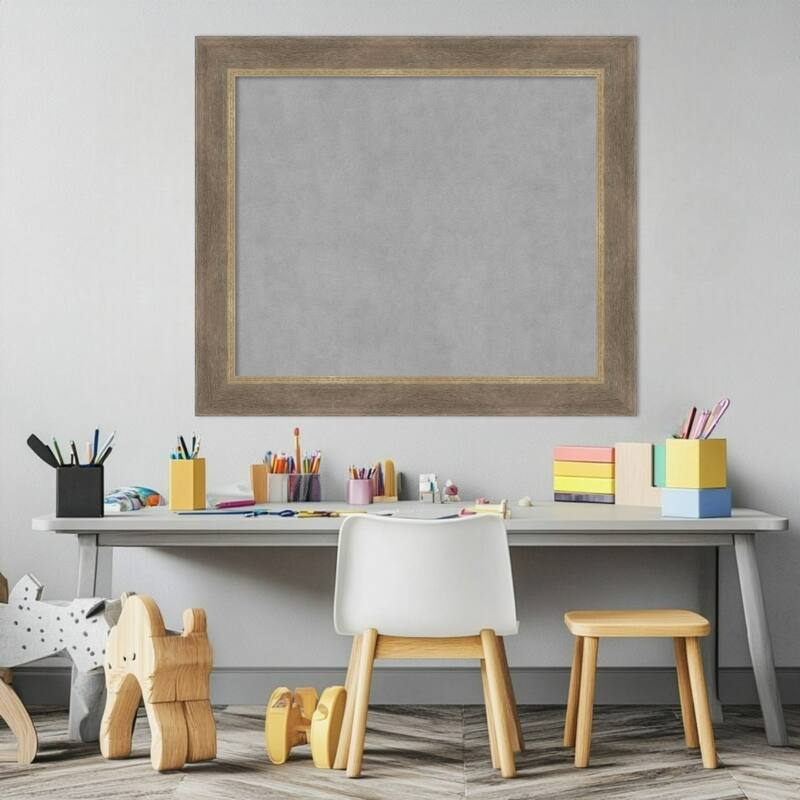 Amanti Art Driftwood Tan Framed Magnetic Board