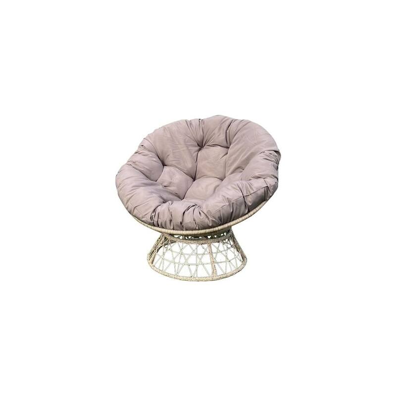 Papasan Swivel Chair - Beige