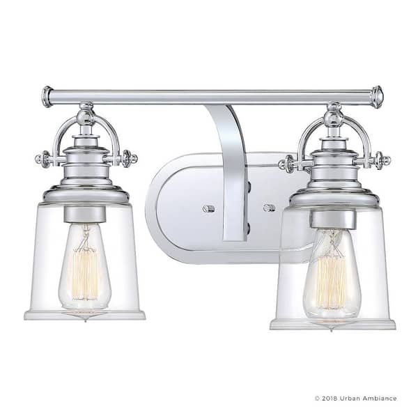 Shop Luxury Industrial Bathroom Vanity Light 9 5 H X 16 W With Vintage Style Polished Chrome Finish By Urban Ambiance Overstock 27194342