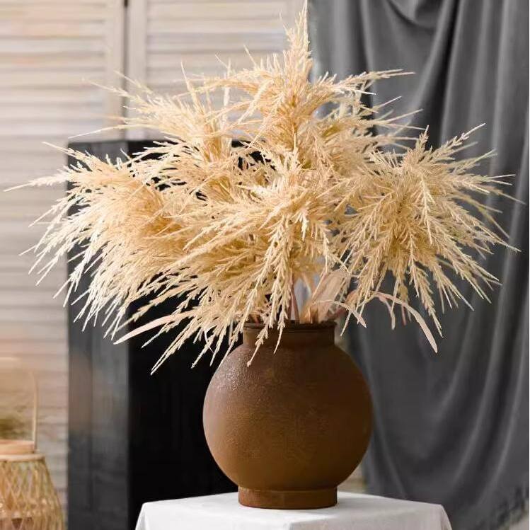 RusticReach Artificial Elegant Reed Grass Stem 39" Tall - Wheat - [C]-Five Stems