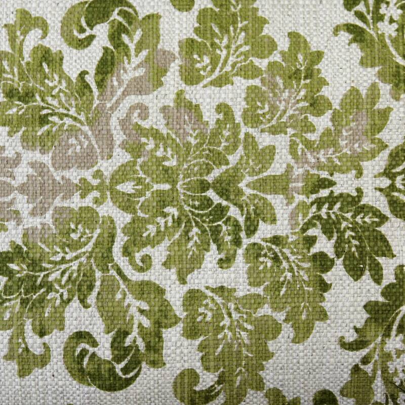 Calliope Green Damask Pattern 12x20 Throw Pillow