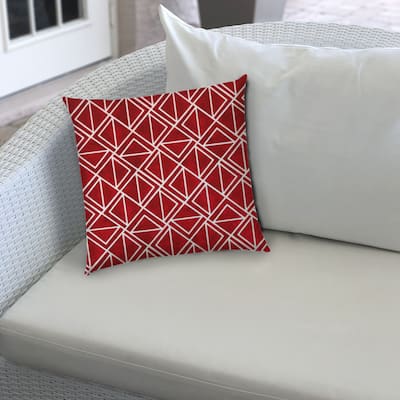 TRIOMINO Red Indoor/Outdoor Pillow - Sewn Closure
