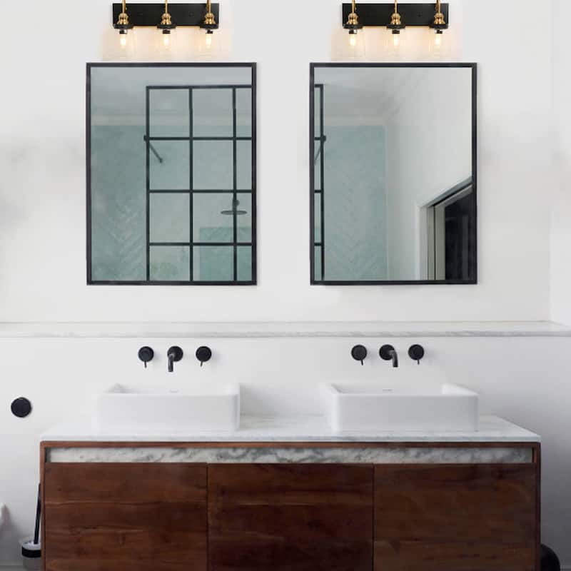 Cozia Modern 3-light Black Gold Bathroom Vanity Light Dimmable LED Wall Sconce