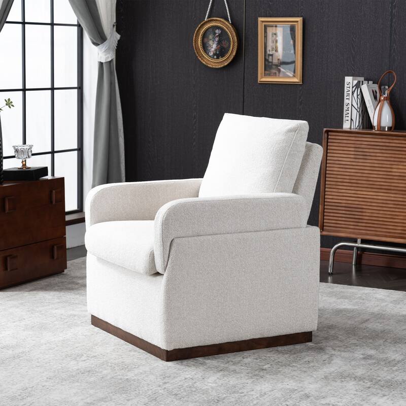 Modern Boucle Fabric Upholstered Accent Arm Chair for Living Room