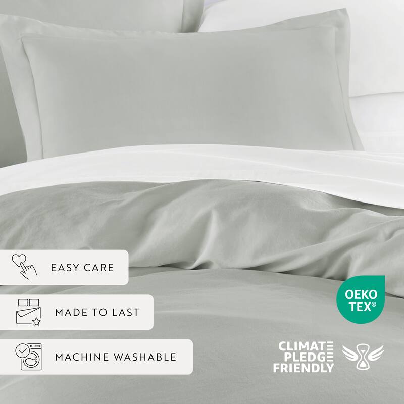 Solid Cotton Duvet Cover Set