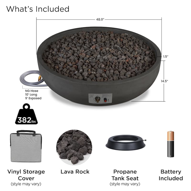 Bryce 48" Propane Fire Bowl Made in the USA by Real Flame