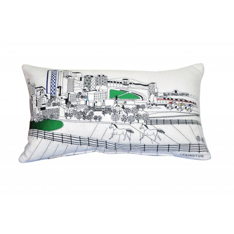 HomeRoots 25" White Lexington Daylight Skyline Lumbar Decorative Pillow