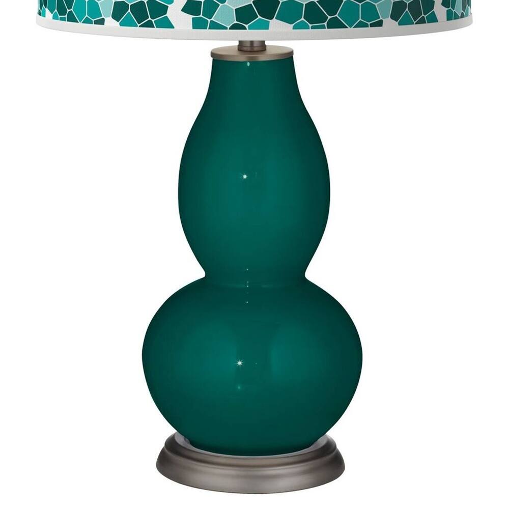 Blue Peacock Mosaic Double Gourd Table Lamp 16" x 28" Bed Bath & Beyond 39960368