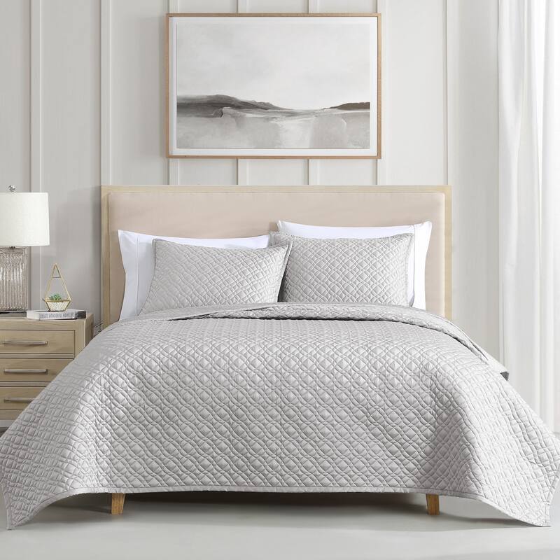 Rivebrook Home Noble Tencel Collection - Silver - Queen - 3 Piece