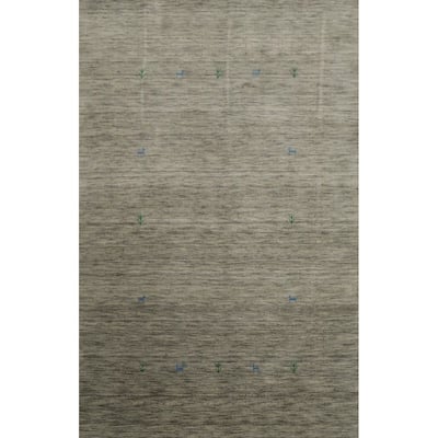 Hand Knotted Oriental 100% Wool Carpet Tribal Tribal Greys & Charcoal Gabbeh Area Rug - 7' 9'' X 5' 3''