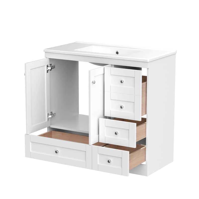 36" Shaker Style Free-Standing Bathroom Vanity Cabinet by Harper&Bright Designs
