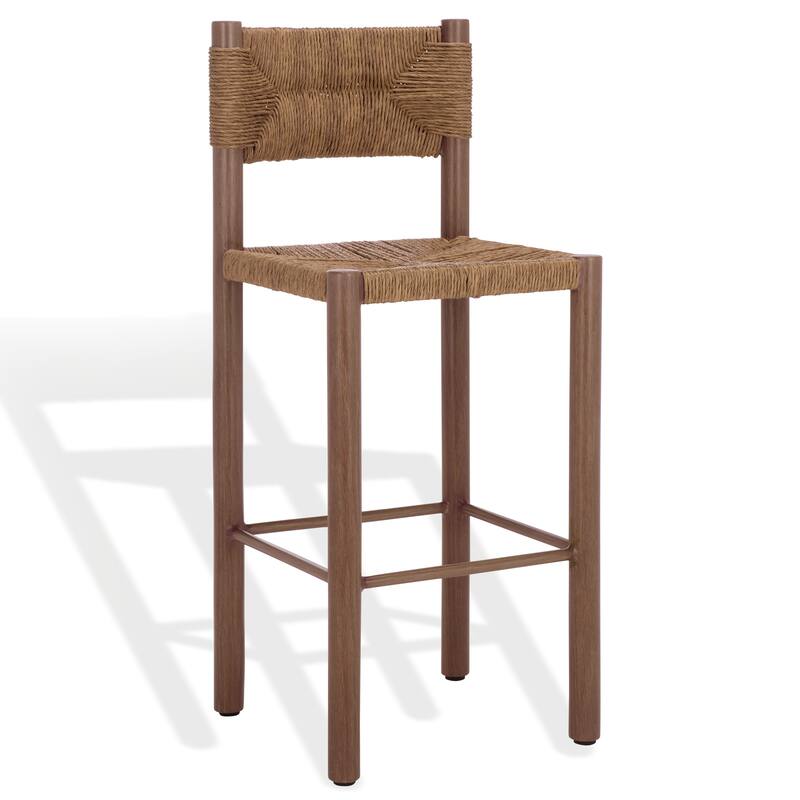 SAFAVIEH Couture Outdoor Patio Furniture Romona 30-inch Barstool, Fully Assembled (Set of 2) - 18"W x 20"D x 43"H