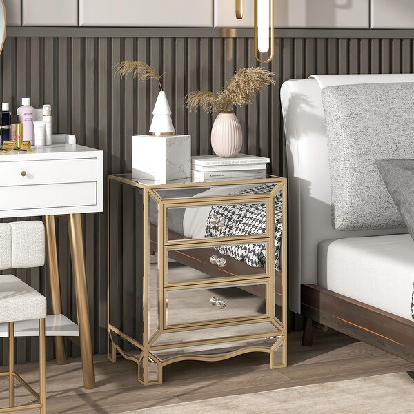 Mirrored nightstand sale new arrivals